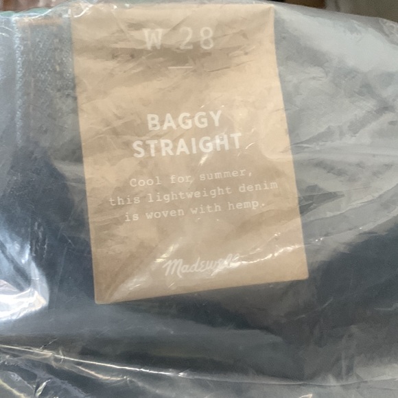 NWT Madewell Baggy Straight Jeans in Dark Worn Indigo - Picture 5 of 5